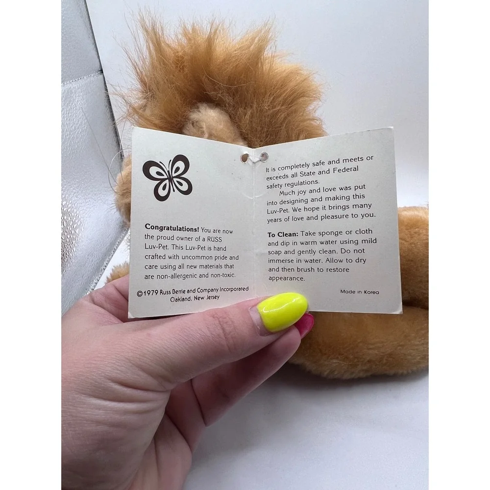 Vintage 1979 Russ Luv-Pets Richard The Lion 9